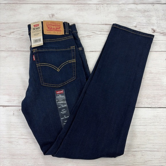 Levi's Denim - NWT Levi Strauss Teens 16 Reg 510 Dark Denim Stretch Hip To Ankle Skinny Jeans
